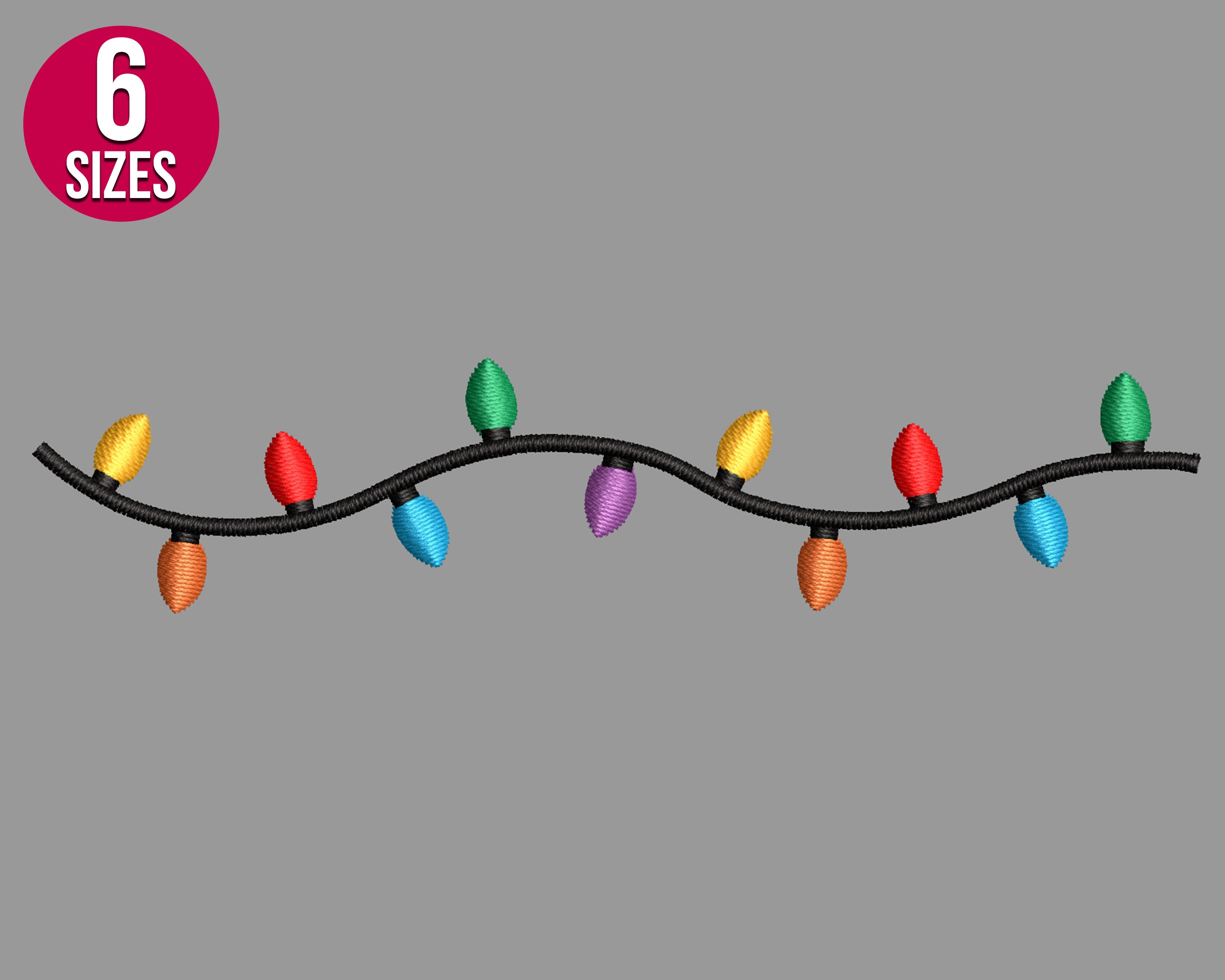 Christmas Lights Machine Embroidery Design Xmas Bulbs Etsy UK