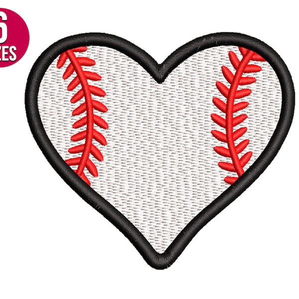 Baseball embroidery design, Baseball Heart, Machine embroidery file, Instant download