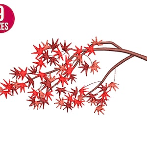Stickdatei Ahornzweig, Herbst, Herbst Maschinenstickdatei, Sofort download