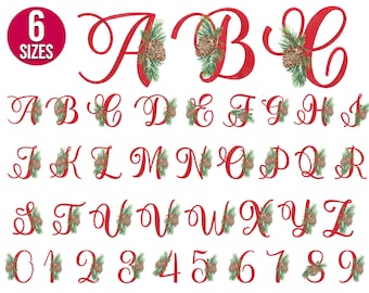 Weihnachten Schrift Bundle Stickdatei, Stickdatei Tannenzapfen, Stickdatei Stickdatei, Instant Download