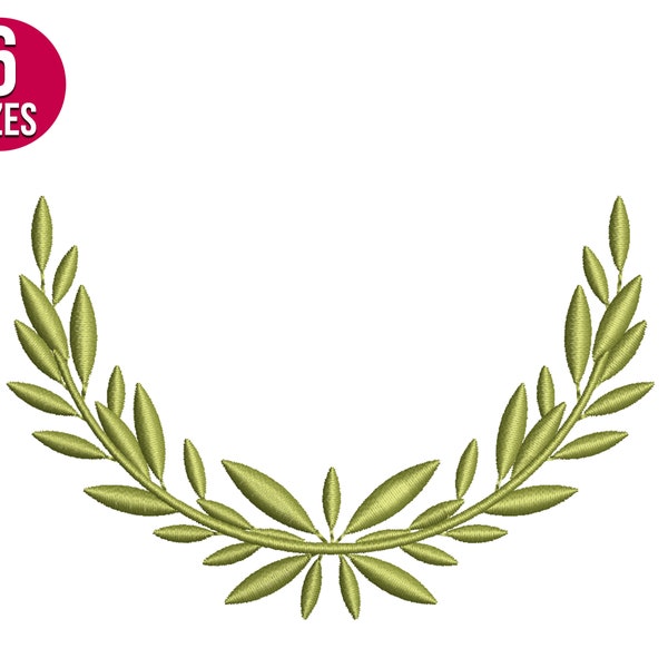 Laurel Wreath embroidery design, olive wreath, Leaf wreath, Monogram design, Machine embroidery