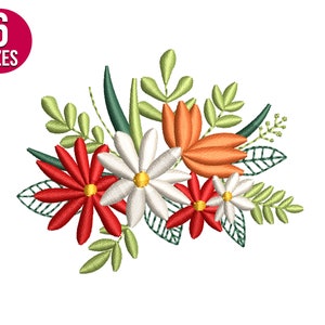 Blumenstrauß Stickmuster, Wildblumen Stickmuster, Maschinenstickdatei, Instant Download