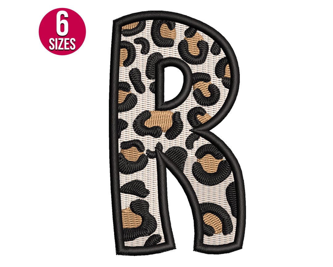 Letter R Native Pattern Leopard Print Alphabet Letter R Embroidery Design, Font, Machine ...