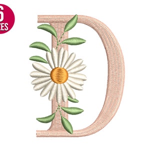 Blumen Schriftart Blumen Alphabet D Buchstaben Stickdatei, Stickdatei Stickdatei, Instant Download