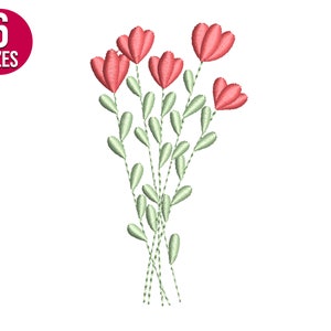 Stickdatei Blumenstrauß, Stickdatei Wildblumen, Pflanzen, Stickdatei, Instant Download