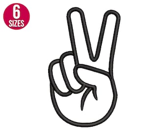 Peace hand Machine embroidery design, Peace sign, Machine embroidery file, Instant download