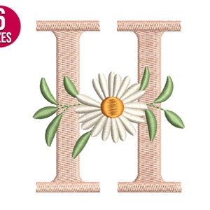 Blumen Schriftart Blumen Alphabet H Buchstaben Stickdatei, Stickdatei Stickdatei, Instant Download