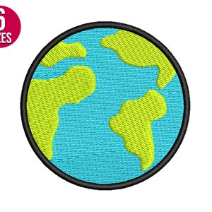 Stickdatei Planet Erde, Stickdatei Welt, Weltkugel, Stickdatei, Stickmuster, Instant Download