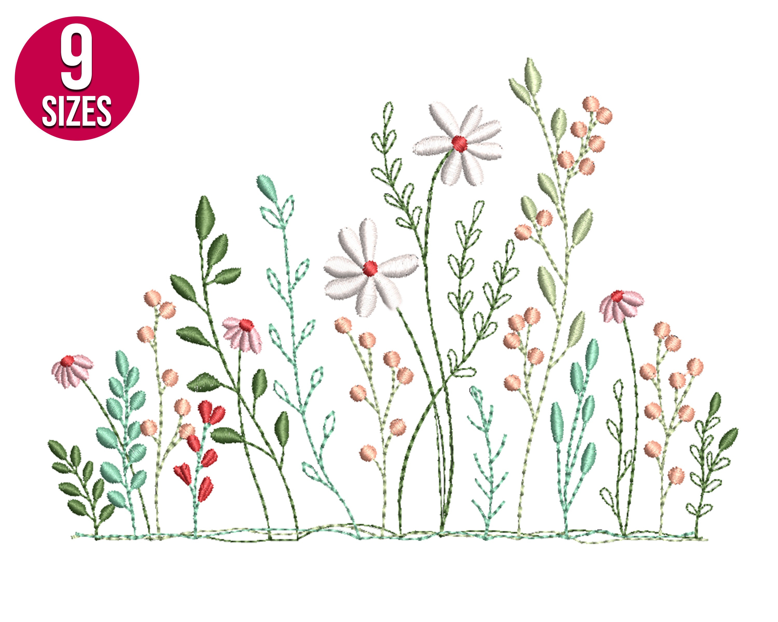 Wildflowers Embroidery Design Herb Plants Machine Etsy UK