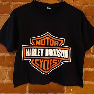 Harley davidson cropped sweatshirt top