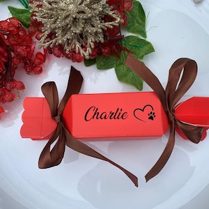 Personalised Mini Christmas Crackers, Christmas Gift, Pet Gift Favour Box, Dog Favour Gift Box Christmas Favour, Fill Your Own Crackers