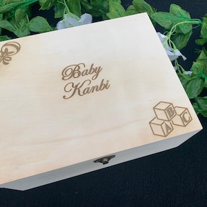  Caja de regalo plana para bebé niño y niña con tapa, perfecta  para baby shower, recuerdo, regalo para recién nacido (rosa bebé niña) :  Bebés
