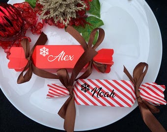 Personalised Classic Santa Christmas Treat and Candy Boxes Small Mini Advent Party favours Treat Boxes Xmas Party Decorations Crackers Style
