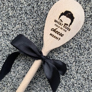 Vouw de kaas in Houten Lepel Bakhout Gegraveerd Chef Kookgerei Premium Schitt&#39;s Creek