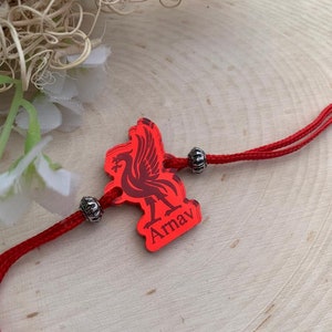 Personalised Rakhi For Raksha Bandan Rakhri Hindu Festival Gaming Football Lover Fun Love my Brother Red Mirror