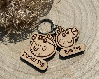 Daddy Peppa keyring personalised Keyring for Daddy Dad Father's Day Gift Birthday Present Christmas Present