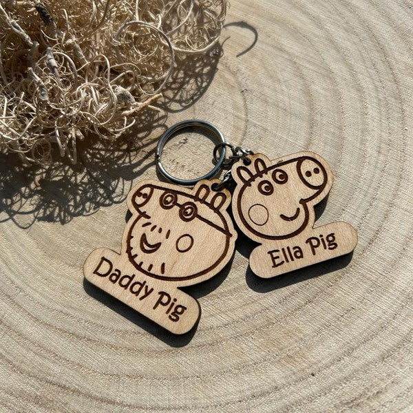 Daddy Peppa keyring personalised Keyring for Daddy Dad Father's Day Gift Birthday Present Christmas Present