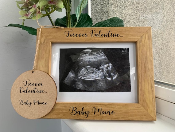 Personalised Forever Valentine Baby Scan Photo Frame Plaque