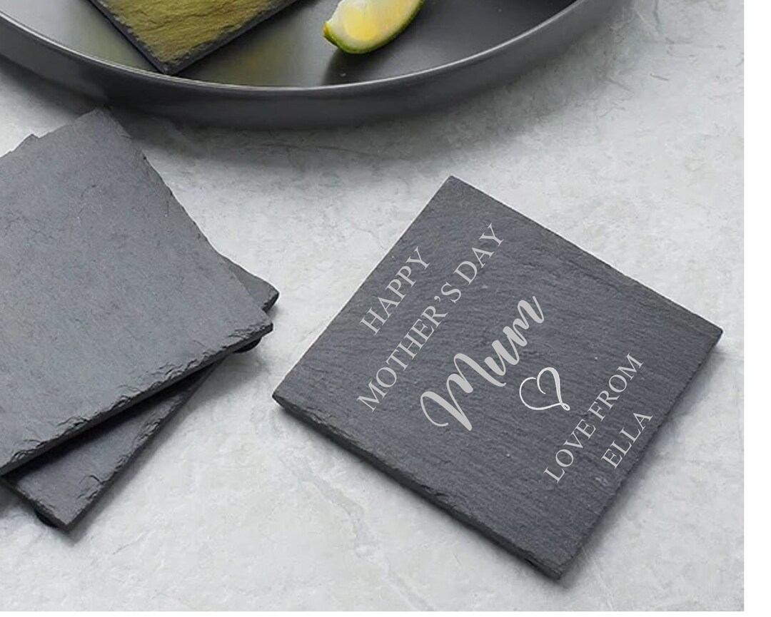 Personalised Engraved World's Best Mum Slate Coaster - Funny Novelty ...