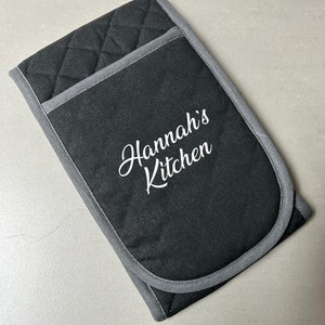 Entertain Everyday Woven Check Double Oven Mitt - Grey