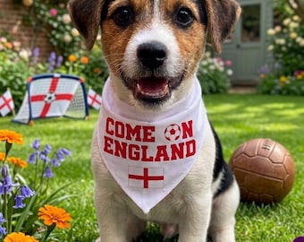 England Football Dog Bandana | "Come On England" Match Day Accessory