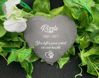 Memorial Plaque For Pet Dog , Personalised Dogs Grave Stone, Personalized Heart Slate Marker Memorises