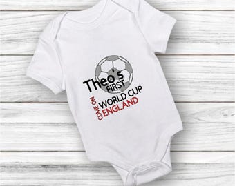 My First World Cup 2026 England Football Onesie Baby Grow Gift Any football team