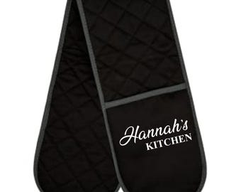 Personalised Double Oven Glove Fathers Day Grandma Grandad Dad Cooking Baking Queen Grandma Gran Best Mummy Valentines
