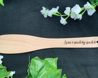 Custom Wooden Spatula Personalised Utensils Engraved Mini Chef Star Baker Christmas Gift Stocking Filler Fun Kitchen Valentines