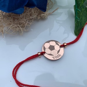 Personalised Rakhi For Raksha Bandan Rakhri Hindu Festival Gaming Football lover Fun Love my Brother Rose gold Gold Silver Mirror