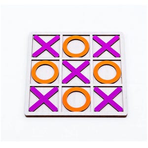Exciting Wooden Board Game Tic-Tac-Toe – Eco-Friendly, Natural Wood, Fun Game for Kids & Adults + Gift from Ukraine