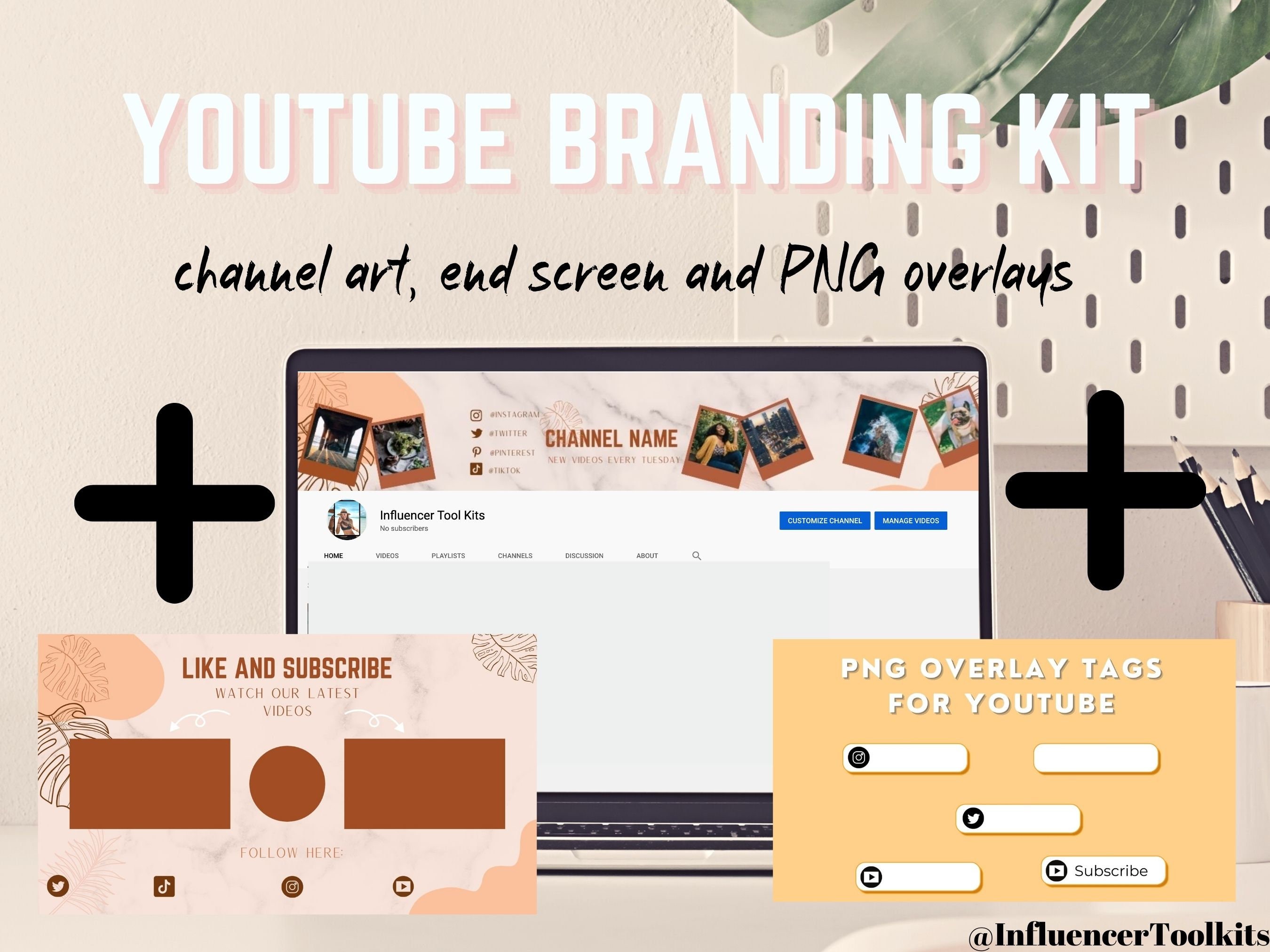 Youtube Channel Kit Youtube Video Editing Editable Blank Etsy