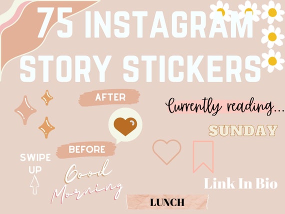 75 INSTAGRAM STORY STICKERS Aesthetic and Cute Digital | Etsy UK
