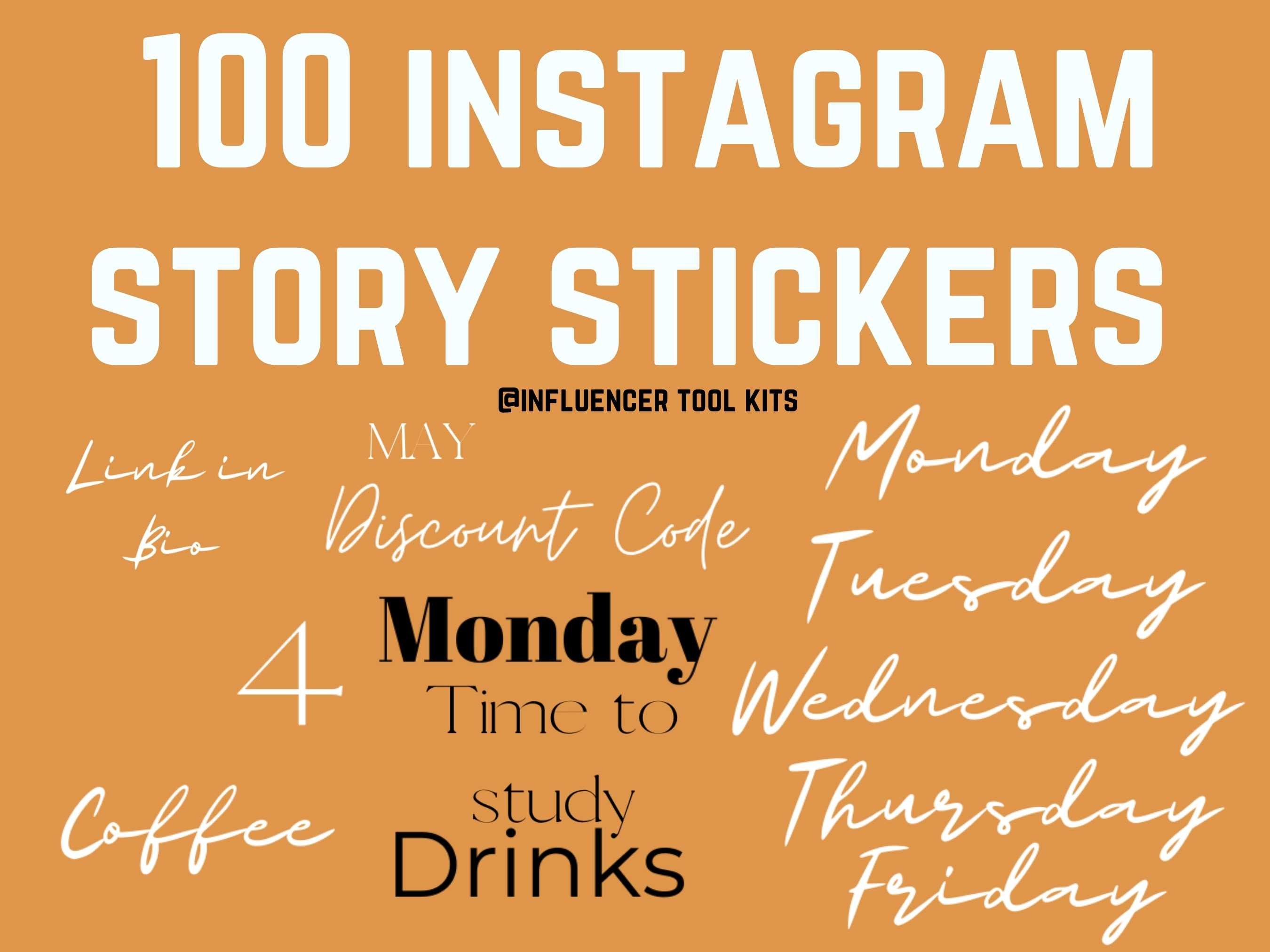100 Instagram Story Stickers White And Black Text Aesthetic Etsy