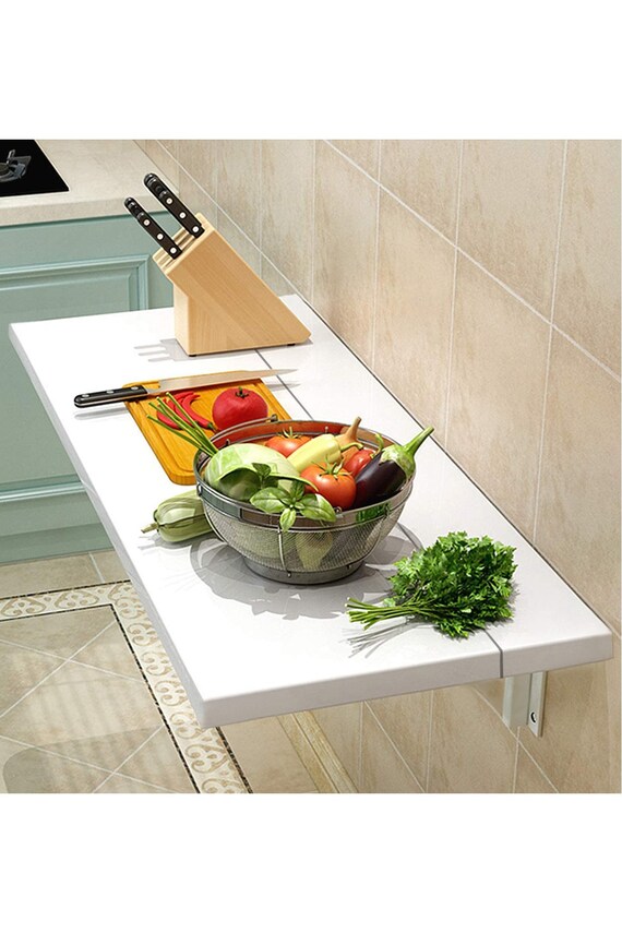 Wooden Wall Mounted Folding Kitchen Table Etsy