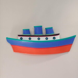 Ship/Transatlantic/Transatlantic Ship/Barco Transatlántico, para colgar en pared. De cartón, papel mache y cartapesta.