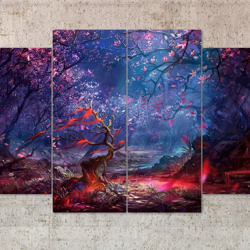 Fantasy Forest Wall Art Nature Wall Decor Magic Tree Wall Etsy