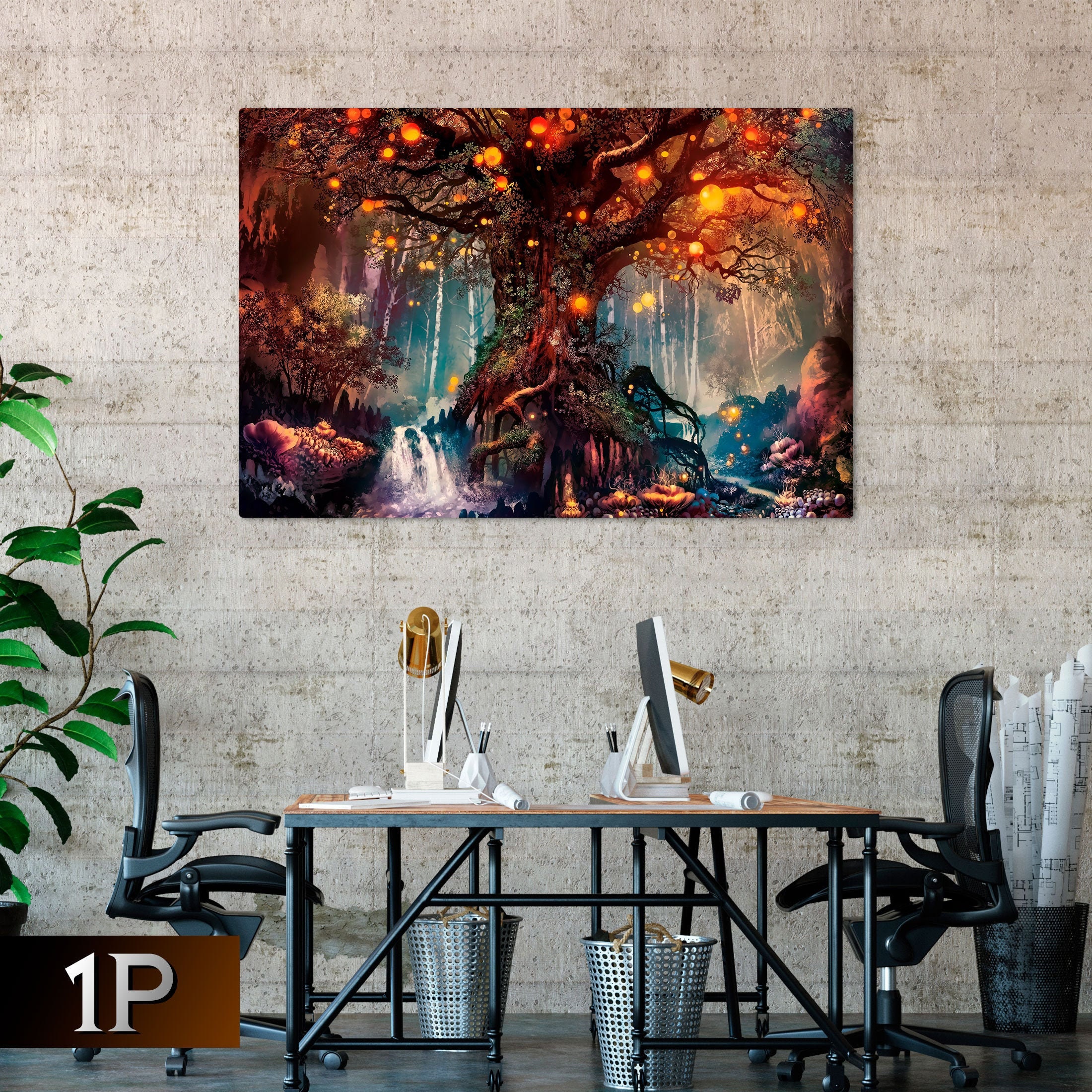 Fantasy Forest wall art Nature wall decor Magic Tree wall Etsy
