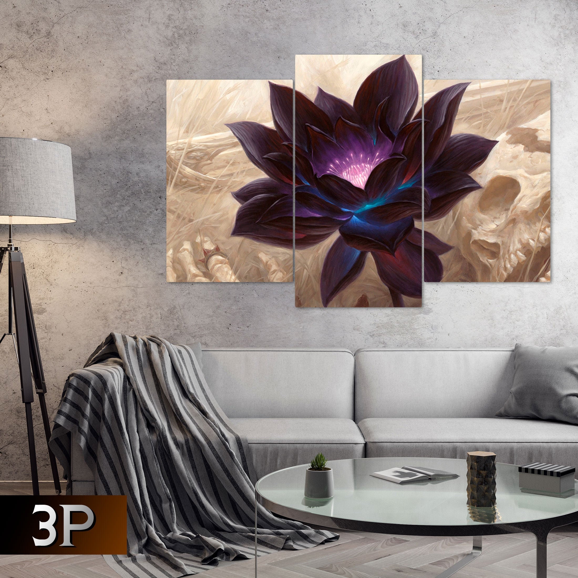 Schwarzer Lotus MTG Leinwand MTG Wandkunst Black Lotus Etsy