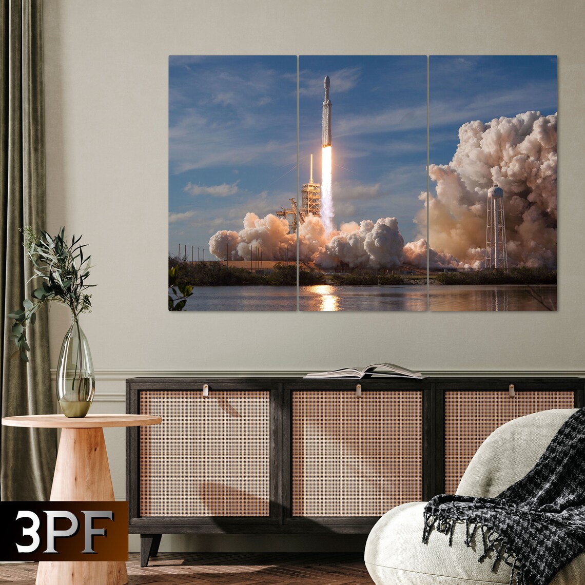 Space Rocket Canvas Extra Large Canvas Wall Art Spacex Wall Etsy