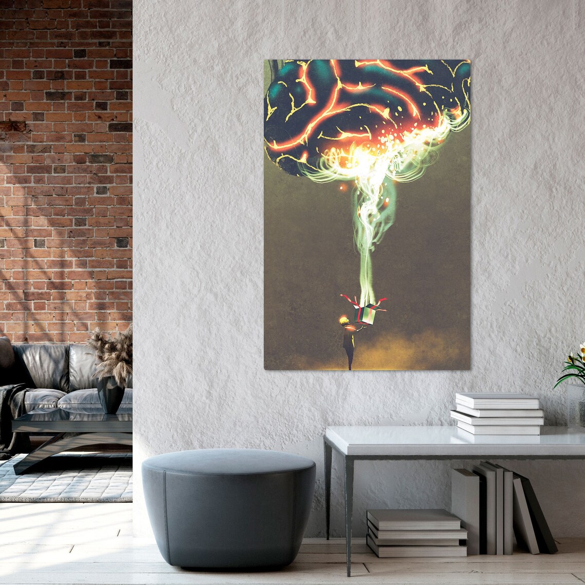 Brain Canvas Magic Box Wall Art Digital Art Mind Canvas Etsy