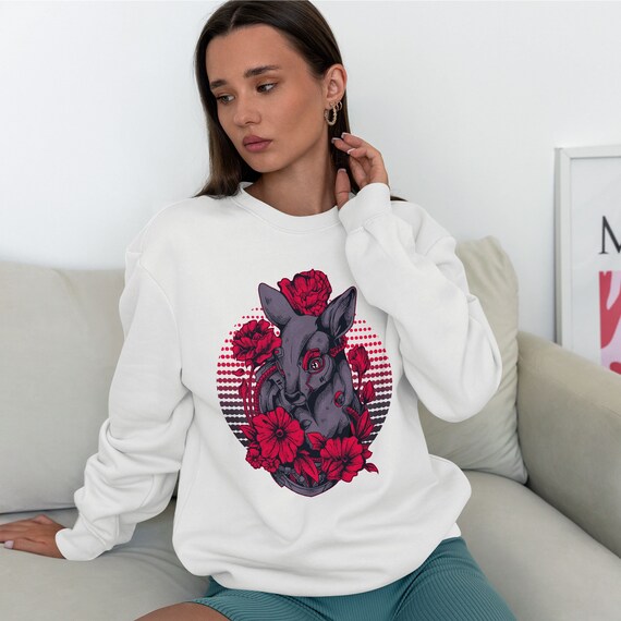 Deer Print Sweater Funny Print 