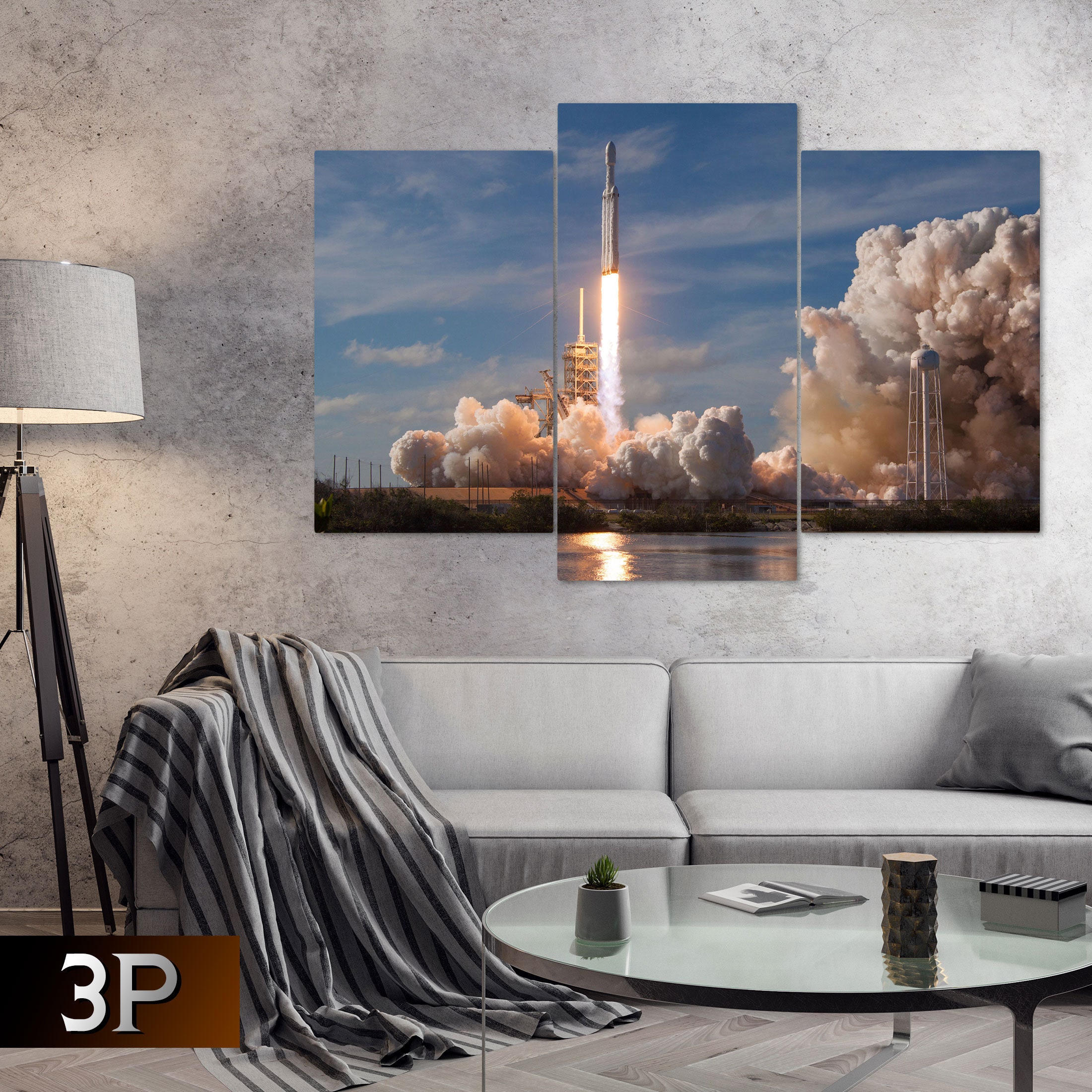 Space Rocket Canvas Extra Large Canvas Wall Art Spacex Wall Etsy