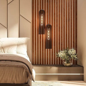 Panel decorativo con listones de madera WL 400×400 negro – negro mate -  Marbet Design