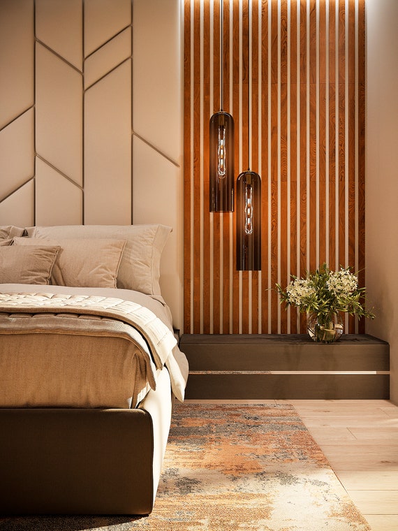 Listones de madera decorativos, Panel de pared de madera, Paneles de pared  3D, Diseño de pared de madera -  México