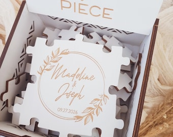 Wooden Guest Book Alternative, Rustic Wedding Décor, Unique Guest Book, Personalised Puzzle Guest Book,