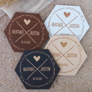 Personalized Coaster Favors for guests, Bulk Rustic Favors Wedding Gift Coasters