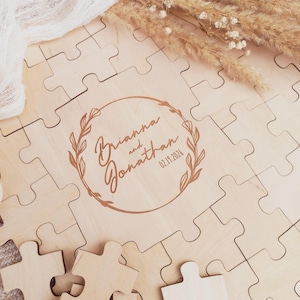 Wedding Guest Book Alternative, Wooden Rustic Wedding Décor, Unique Guest Book, Personalised Puzzle, Puzzle Guest Book