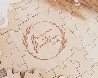 Wedding Guest Book Alternative, Wooden Rustic Wedding Décor, Unique Guest Book, Personalised Puzzle, Puzzle Guest Book
