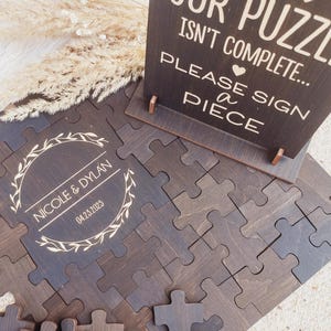 Wooden Rustic Guest Book Alternative, Wedding Guest Book, Unique Guest Book, Personalised Puzzle, Puzzle Guest Book
